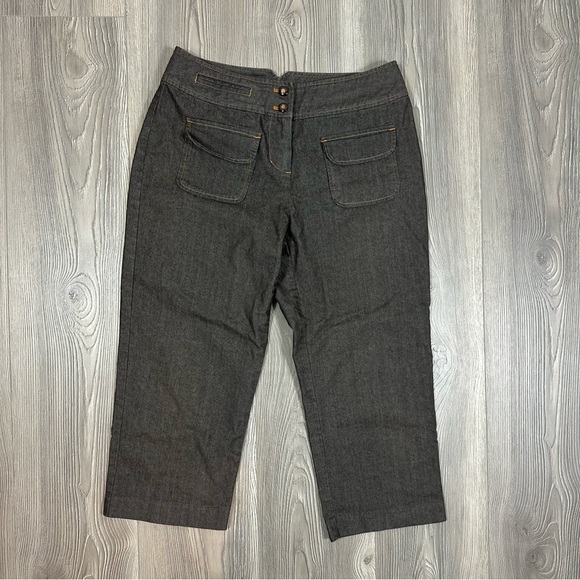 Cato Brown Capri Pants Cropped Trousers with Flap Pockets Size 4 - Picture 1 of 6